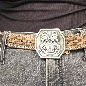 Vintage Haida Grizzly Bear Native American belt buckle